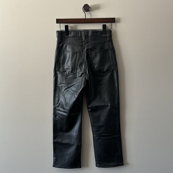 ABERCROMBIE & FITCH MIXED FABRIC ULTRA HIGH RISE ANKLE STRAIGHT JEAN SIZE 26 XS - Picture 2 of 8